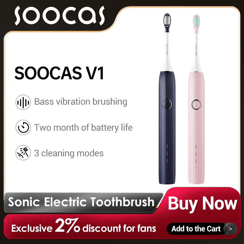 Teeth Whitening Brush - Soocas Sonic Elektrische Tandenborstel V1 Slimme