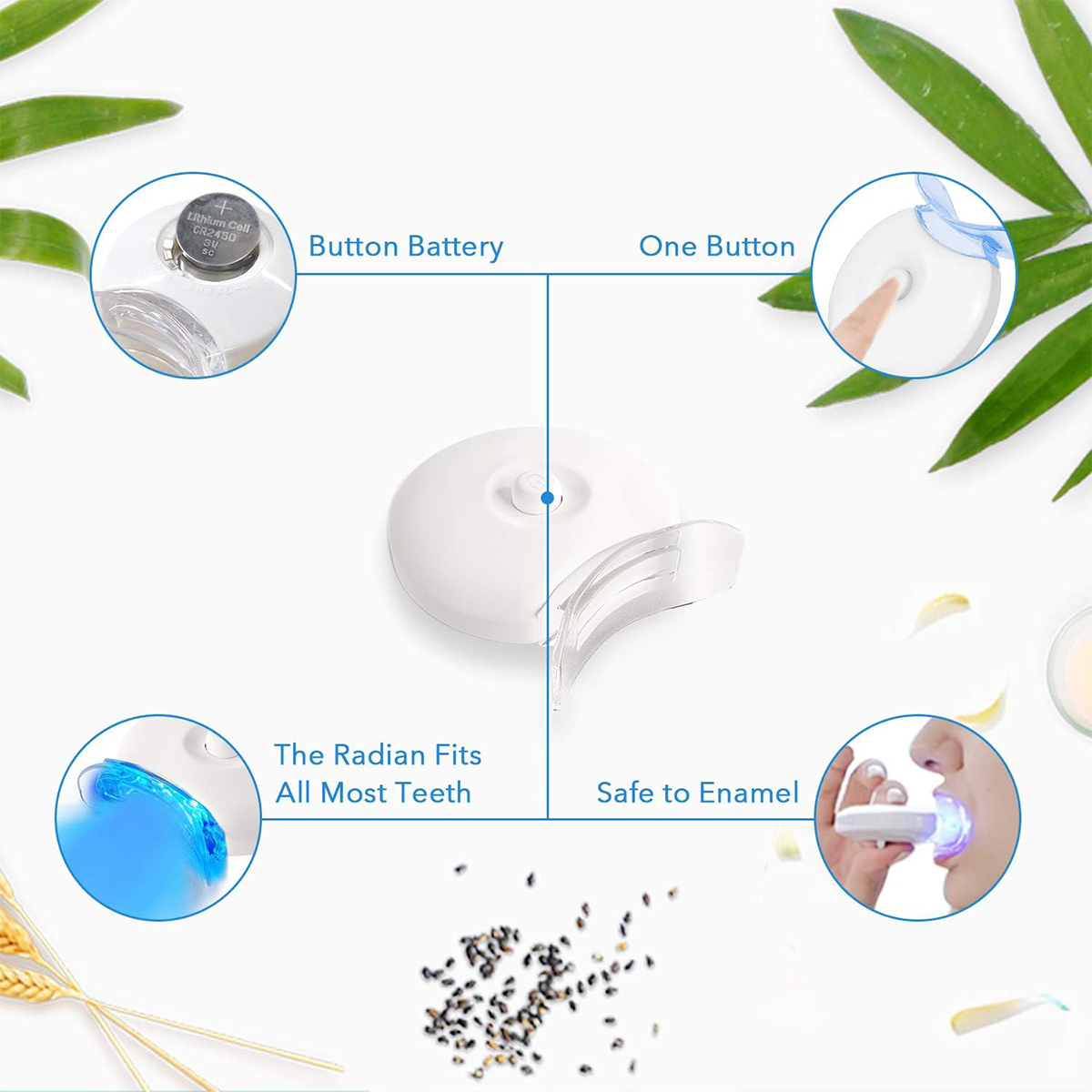 Tandenbleekset - 5X LED-lichtt - Teeth Whitening Gel Peroxide recensie en prijs
